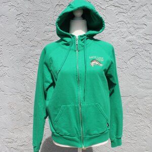 DAVIN LAKE LODGE KING FASHIONS Full Zip Hoodie Sweater Woman Size XL Green L/S